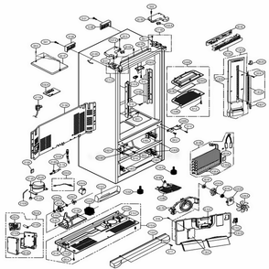 Case Parts Diagram and Parts List for LMC25785SB AWBCNA0 LG Refrigerator