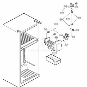 Ice Maker Parts 1 Diagram and Parts List for 73964 ABICSEA LG Refrigerator