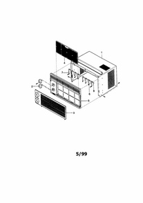 Cabinet And Front Grille Diagram and Parts List for 58079053890  Kenmore Air Conditioner