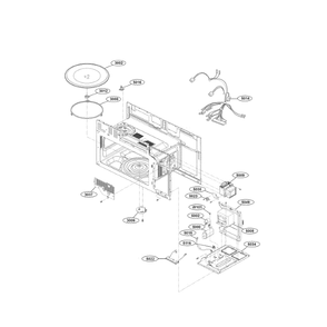 Interior 2 Diagram and Parts List for LMH2235ST 00 LG Microwave Oven Combo