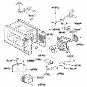 Interior Parts Diagram and Parts List for MS60BM MWEGSC LG Range