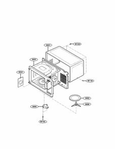 Oven Cavity Parts Diagram and Parts List for 72163992301  Kenmore Microwave