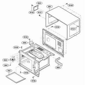 Oven Cavity Parts Diagram and Parts List for DECS11MA AGRQMTR LG Range