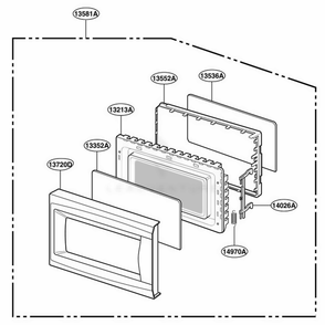 Door Parts Diagram and Parts List for MA745W CWHEGSE LG Range