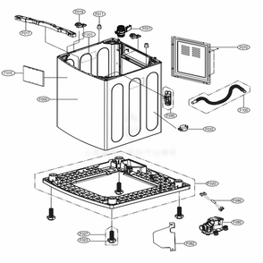 Case Assembly Diagram and Parts List for WT7600HMA AMBEEUS LG Dryer