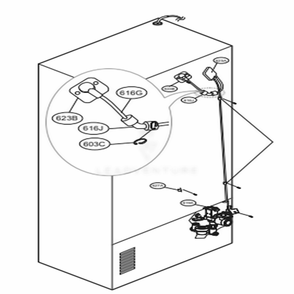 Valve And Water Tube Parts Diagram and Parts List for 74025 ANSCSE2 LG Refrigerator
