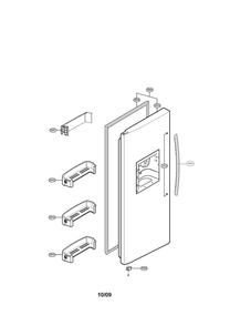 Freezer Door Parts Diagram and Parts List for LSC27921ST 00 LG Refrigerator