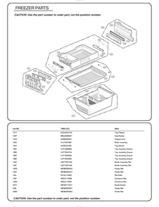 Freezer Parts Diagram and Parts List for GR-J268WSTM ASTCSE0 LG Refrigerator