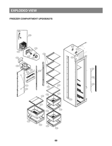 Freezer Compartment Upsxb2627s Diagram and Parts List for GR-L276DSDM ASTCNA0 LG Refrigerator