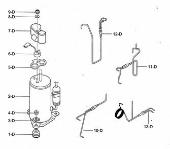 Compressor Parts Diagram and Parts List for 58073069301  Kenmore Air Conditioner