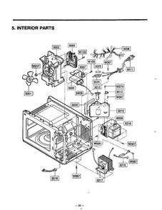 Complete Microwave Page 6 Diagram and Parts List for MA-1164M  LG Microwave