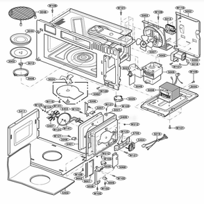 Interior Parts 1 Diagram and Parts List for 80822 AWHESEA LG Wall Oven