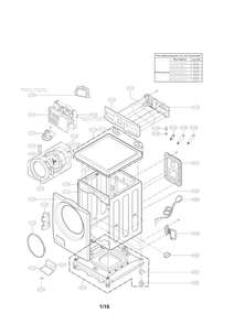 Cabinet And Panel Parts Diagram and Parts List for WM2016CW 00 LG Washer