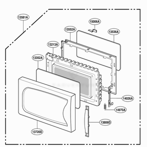 Door Parts Diagram and Parts List for MA1103B BKEGSE LG Range