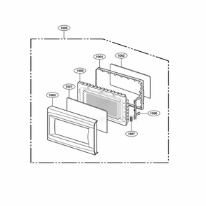 Door Parts Diagram and Parts List for 66222 CW1ESEA LG Refrigerator