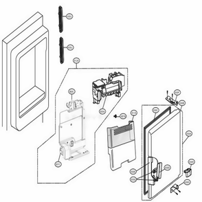 Ice Maker And Ice Bin Parts Diagram and Parts List for LMXS28596S ASTCNA1 LG Refrigerator