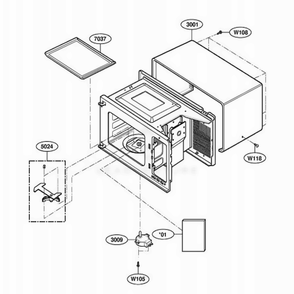 Oven Cavity Parts Diagram and Parts List for LD510D AG1QAMA LG Wall Oven