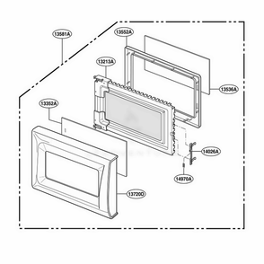 Door Parts Diagram and Parts List for MC696W KWHEMCF LG Wall Oven
