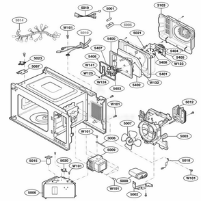 Part Location Diagram of 6877W3A009A LG HARNESS,SINGLE