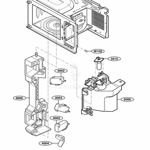 Latch Board Parts Diagram and Parts List for 63299 ABKESEA LG Range