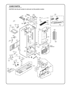 Case Parts Diagram and Parts List for GR-J298LKXM ASBCSE1 LG Refrigerator