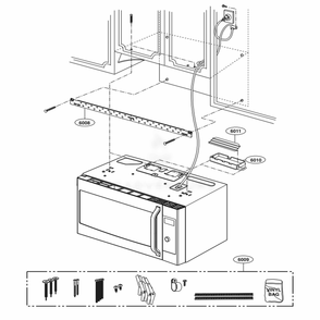 Installation Parts Diagram and Parts List for LSMC3086ST ASBESTD LG Microwave