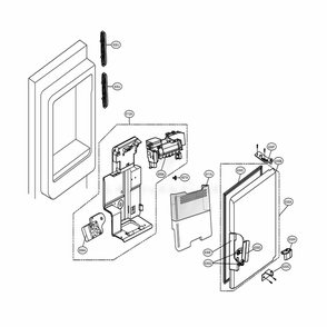 Ice Maker And Ice Bin Parts Diagram and Parts List for LFX25973SB AWBCNA3 LG Refrigerator