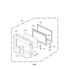Door Diagram and Parts List for LMVH1711ST 00 LG Microwave