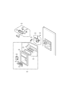 Dispenser Parts Diagram and Parts List for LFX25961SW02  LG Refrigerator