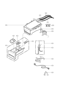 Dispenser Assembly Parts Diagram and Parts List for 79641383411  Kenmore Washer