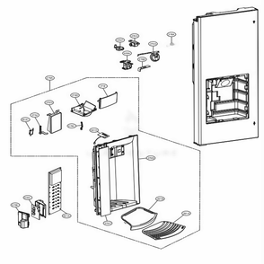 Dispenser Parts Diagram and Parts List for LFX25974SW ASWCNA6 LG Refrigerator