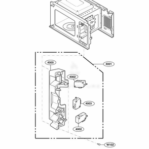 Latch Board Parts Diagram and Parts List for LCS1013SW CWHEBBY LG Range