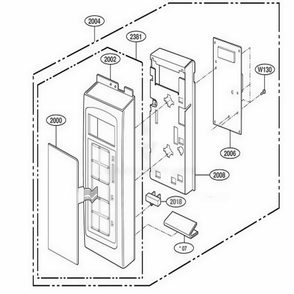 Controller Parts 1 Diagram and Parts List for AMV6177AAQ AB6EAMA LG Range