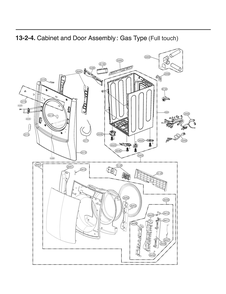 Cabinet And Door Assembly Diagram and Parts List for RN18A6HS ABSEEUS LG Dryer