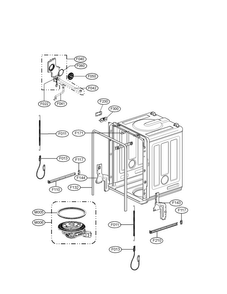 Tub Assembly Parts Diagram and Parts List for LSD795ST4  LG Dishwasher