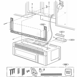 Installation Parts Diagram and Parts List for 80019 CBKESEA LG Wall Oven