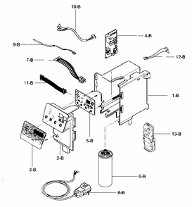 Control Box Diagram and Parts List for 58076105600  Kenmore Air Conditioner