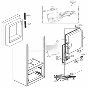 Ice Maker And Ice Bin Parts Diagram and Parts List for LFXC22596S ASTCNA0 LG Refrigerator