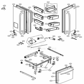 Door Parts Diagram and Parts List for 72059 AWBCSE0 LG Refrigerator