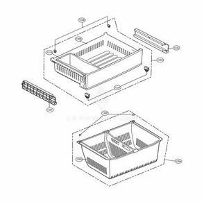 Freezer Parts Diagram and Parts List for LFX25978SW ASWCNA0 LG Refrigerator