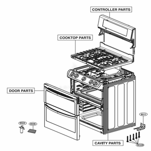 Main Diagram and Parts List for LDG4311ST ASTELGA LG Range