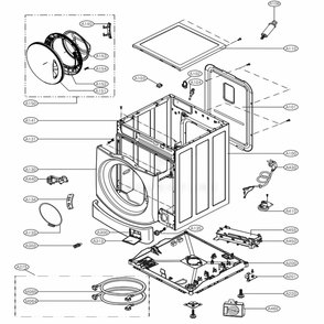 Cabinet Assemlby Diagram and Parts List for WM3488HS ALSEEUS LG Washer Dryer Combo