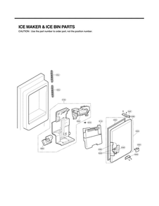Ice Maker Parts Diagram and Parts List for LFX25974SW 04 LG Refrigerator