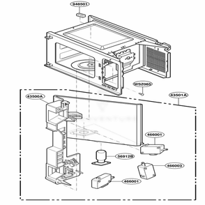 Part Location Diagram of 3501W1A027A LG Board assy, latch