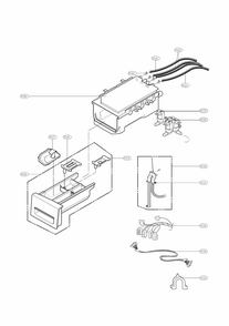 Dispenser Parts Diagram and Parts List for 79641382410  Kenmore Washer