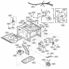 Interior Parts Diagram and Parts List for UCS11MA AGR7MTR LG Range