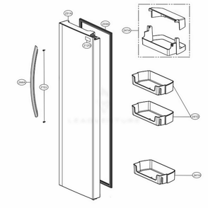 Refrigerator Compartment 1 Diagram and Parts List for LSXS26336S ASTCNA2 LG Refrigerator