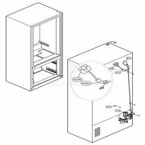 Valve And Water Tube Parts Diagram and Parts List for LFXS24623W ASWCNA1 LG Refrigerator