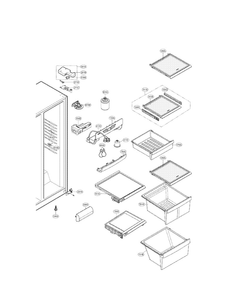 Refrigerator Compartment Parts Diagram and Parts List for LSC23924ST 00 LG Refrigerator