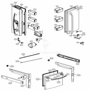 Door Parts Diagram and Parts List for LFXC22526D ASBCNA0 LG Refrigerator